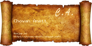 Chovan Anett névjegykártya